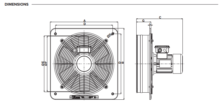 E ATEX Axial Flow Wall Mounted Explosion Proof Fans-2