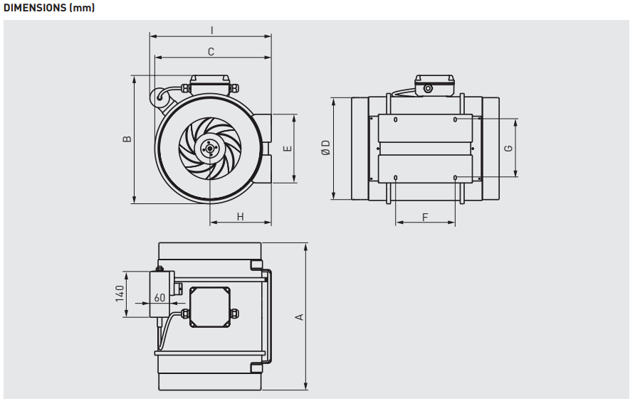 TD ATEX In-line Mixed Flow Duct Explosion Proof Fan-1